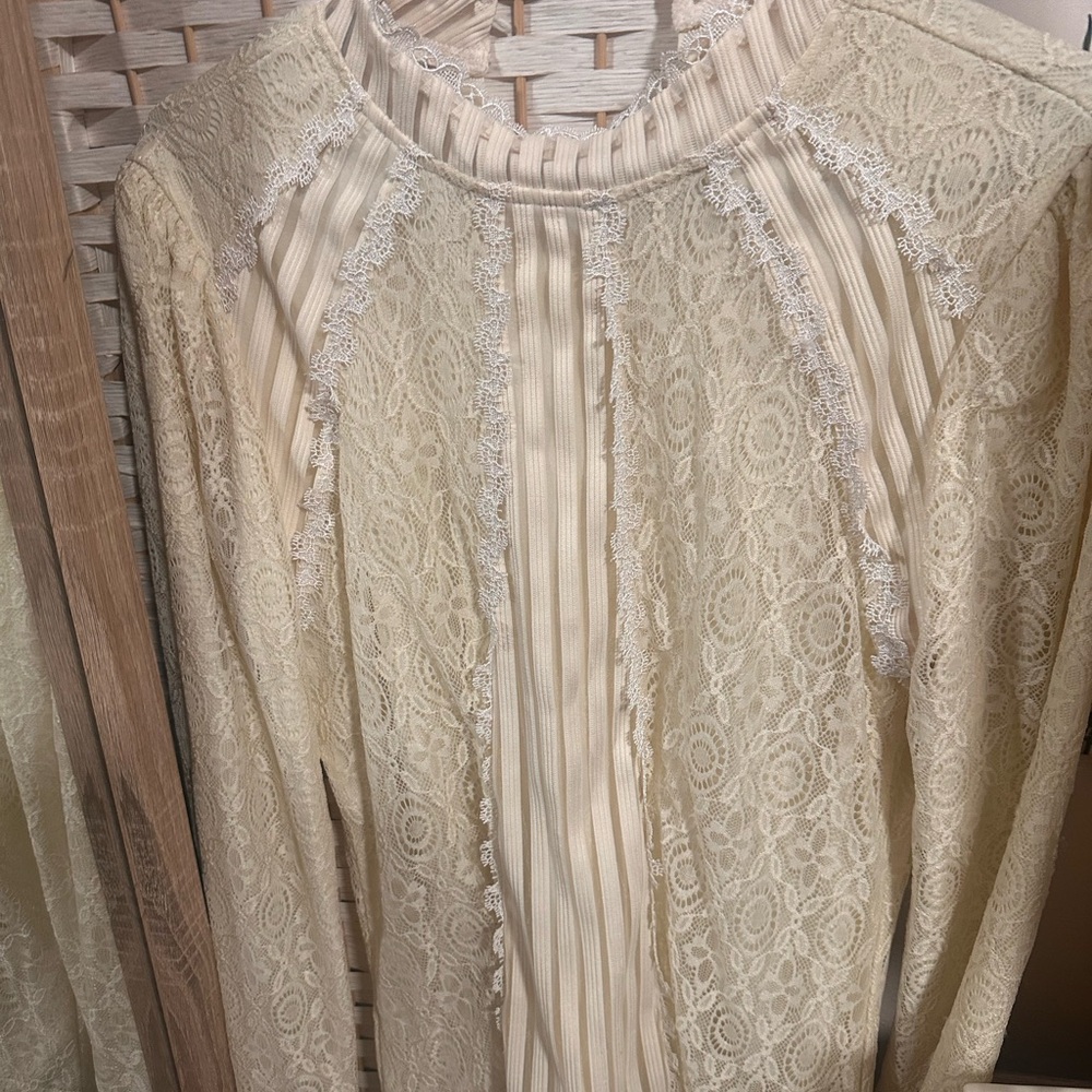 F&F Cream Lace Blouse